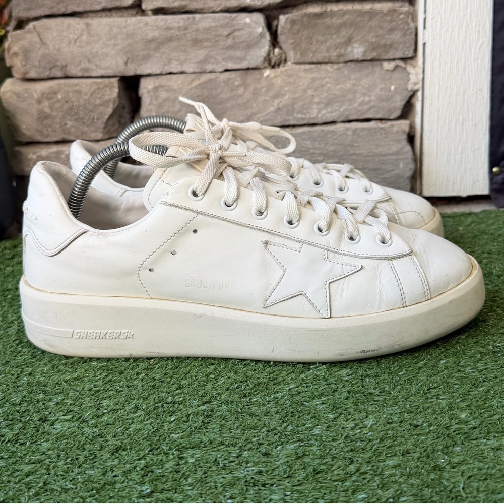 Golden Goose Pure Star White Leather Mens Sneakers - Picture 2 of 13